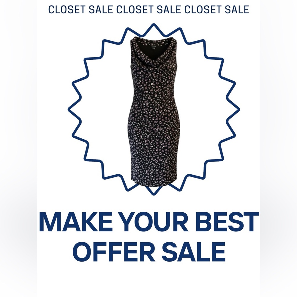 Ann Taylor | Cowl Neck Dress | Black Multi | S